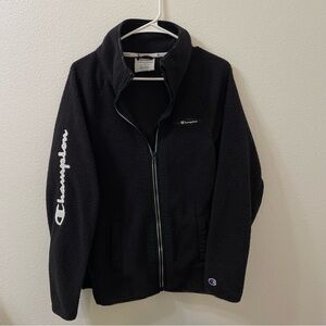Champion full zip fuzzy jacket black medium
